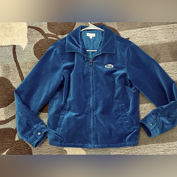 Brixton Brxtn Exclusive Utopia Jacket Cotton Velour Work Jacket in Sapphire - Picture 3 of 9
